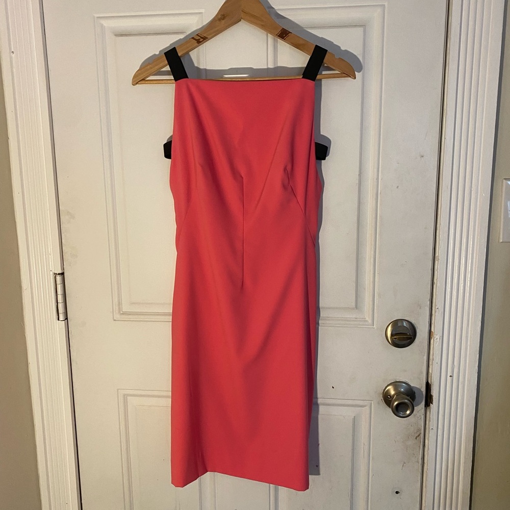 Orange Pink Sleeveless Sheath Cocktail Dress